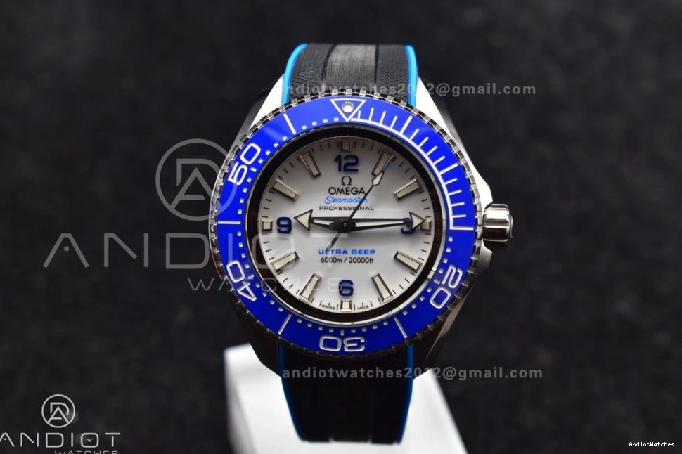 6000M Deep 1:1 Dial A Ultra TF Best Bezel Edition SS Ceramic Seamaster on Blue Rubber Strap White 1078 Black Versatile 0404